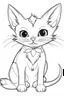 Placeholder: outline art for Kitten (Cat) coloring pages with sitch, white background, Sketch style, full body, only use outline, toddlers style, clean line art, white background, no shadows and clear and well outlined.