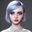 Placeholder: potrait gothic girl , eyes like ocean blue, short hair, smile, 8k, rtx, eyebrows like serious, facing left, real, cute,