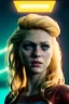 Placeholder: portrait, young Shakira blonde, make-up, angry, Realistic image, superhero, retro style, 70s, supergirl, blood, sweat, fog, goddess. Color background, photo studio, concept art, smooth, unreal engine 5, god lights, ray tracing, RTX, lumen lighting, ultra detail, volumetric lighting, 3d, finely drawn, high definition, 4k.