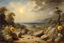 Placeholder: sunny day, clouds, rocks, trees, mountains, flowers, william turner paintings