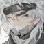 Placeholder: A stunningly detailed (((headshot portrait))), capturing the essence of a young man in his 20s with silver hair and piercing gray eyes, exuding a sense of confidence and protection, anime realism style