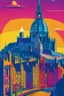 Placeholder: Illustration of Edinburgh in the style of Jonathan Ball, vivid colors, details