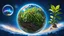Placeholder: Hieronymus Bosch style nightmares plants in the galaxy , the plant earth globe, crystal balls