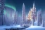 Placeholder:  white and gold crystal castle，waterfall, winter snow flakessnow, northern Lights, full of details, smooth, bright sunshine，soft light atmosphere, light effect，vaporwave colorful, concept art, smooth, extremely sharp detail, finely tuned detail, ultra high definition, 8 k, unreal engine 5, ultra sharp focus