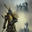 Placeholder: a Midieval knight in metallic gold and grey battle armor, holding a hockey stick, a highly detailed illustration, background of Celtic castle, realistic render, 8 k, micro detail, intricate, elegant, centered, digital painting, Artstation, smooth, sharp focus, illustration, artgerm, tomasz alen kopera, peter mohrbacher, donato giancola, joseph christian leyendecker, wlop, boris vallejo