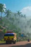 Placeholder: cyberpunk, ghana flag, trotro, village, 8k quality