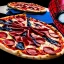 Placeholder: Spiderman, pizza, piano, guitar, black background