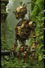 Placeholder: COPILOT PROMPT A majestic, eight-foot-tall automaton, constructed from polished copper and oiled wood, stands in a desolate, overgrown garden. Vines and moss cling to its metallic limbs, and a single, glowing glass eye seems to observe the world with quiet contemplation. A small puff of steam escapes from a valve on its chest, giving the only sign of life. The background is the rusted, decaying façade of a grand Victorian manor, half-swallowed by the wilderness. The scene should be lit with a s