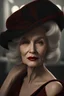 Placeholder: A SEXY AND PREETY old woman WITH RED LIPS AND VERY DARK MAKEUP in the style of Alan Kenny , highly detailed, unreal engine, octane render, 8k