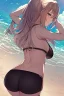 Placeholder: anime waifu at the beach in a bikini with her back turned