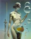 Placeholder: human body, universe-like Soap Bubble,complex surgical instruments mixed with human body-like musical instruments,symbolism,surrealism,minimalism,Painting By Adrian Ghenie, Rene Magritte, Salvador Dali, Lucian Freud