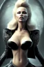 Placeholder: Pamela Anderson as evil queen in black leather, leather, busty, cleavage, angry, stern look. character design by cory loftis, fenghua zhong, ryohei hase, ismail inceoglu and ruan jia. unreal engine 5, artistic lighting, highly detailed, photorealistic, fantasy