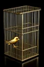Placeholder: babylon reprsented by gold twitter bird logo captured in a caged box in a box