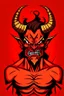 Placeholder: A demon wearing a red pharaonic suit and angry face Cartoon drawn