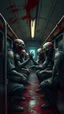 Placeholder: inside a train Zombie’s fighting with each others , blood everywhere