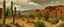 Placeholder: A brown desert with cacti painted by Claude Monet