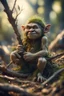 Placeholder: postcard drawing, twig troll hiding in a pile of twigs and branches ,bokeh like f/0.8, tilt-shift lens 8k, high detail, smooth render, down-light, unreal engine, prize winning