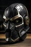 Placeholder: Make a Terrorífic, black leather mask that combines the deadshot mask from DC comics , Batman mask from the dark knight movie and Mick mask from the band slipknot.