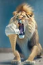 Placeholder: lion eating ice cream