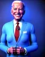 Placeholder: Waist up Portrait, joe Biden as muppet Blue suit retro style, photo studio, city background, unreal engine 5, concept art, art station, god lights, ray tracing, RTX, lumen lighting, ultra detail, volumetric lighting, 3d.