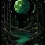 Placeholder: unexplored worlds, epic, fabulous, space, microdetalization, drawing details, clear outline, color illustration, aesthetics, stardust, mystical landscape, curved trees, dark botanical, dark fantasy, multicolor, detailed, 3d, star map, aesthetics of the universe, black, gold, green neon , white, moon, forest, lake, ambient clarity, volumetric, swirls in the sky, fog, white haze, crystals, black and red sky, hyperdetalization