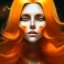 Placeholder: fantasy setting, woman, orange and white hair, wavy hair, freckles, ranger, more orange hair, more streaked white hair