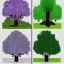 Placeholder: seis arboles en pixel art