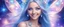 Placeholder: in the middle of the image entire face and head of a beautiful bright fairy cosmic women with cosmic long straight hair, crystal jewel and dressed with a magic crystal suit. she has light make up and a sweety smile. she has a magic bright ray over the head