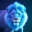 Placeholder: A beautiful portrait of a cyborg lion blue neon color scheme, high key lighting, volumetric light high details psychedelic background