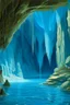 Placeholder: A blue cave with a waterfall designed in Navajo baskets painted by Peter Carl Faberge