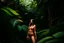 Placeholder: a girl in a bikini on a jungle background