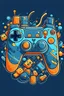 Placeholder: A illustration game-pad. , t-shirt design, no background, vector,format png, 4k