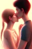 Placeholder: girl and boy, cute, beautiful, close up, kissing