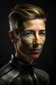 Placeholder: She has a lean, athletic build, a testament to her years of cycling. Her short-cropped hair, worn for aerodynamics during races, gives her a distinctive and androgynous look. upper body portrait, photo-realistic, shot on Hasselblad h6d-400c, zeiss prime lens, bokeh like f/0.8, tilt-shift lens 8k, high detail, smooth render, down-light, unreal engine 5, cinema 4d, HDR, background kitchen