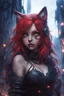 Placeholder: CAT GIRL, FANTASY, VINES, SOULLESS, FLUFFY TAIL, RED HAIR, METAL, CITY