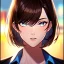 Placeholder: Clear focus, 8k, beautiful lighting, vibrant colors, Portrait, female gunslinger, serious eyes, brown hair,