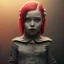 Placeholder: a little girl with a cyborg brain and a lot of red liquid, steam punk, scary, horror, realistic, made in octane, cinematic, ultra-realistic, extremely detailed octane rendering, 8K, VRAY Super Real ar 2:3, dof photorealistic futuristic 50mm lens hard lighting dark gray tintype photograph, realistic lighting, sephia colors