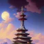 Placeholder: a traditional Japanese quite Torii on a mountain, dark,night , MOON IN SKY, DARK PURPLE SCHEME, by studio ghibli painting, clouds, wide angle , low-angle shot, by Joaquin Sorolla rhads Leyendecker, by Ohara Koson and Thomas Kinkade, traditional Japanese colors, superior quality, masterpiece