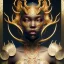 Placeholder: sango fantasy, fantasy magic, intricate, sharp focus, illustration, highly detailed, digital painting, concept art, matte, artgerm and paul lewin and kehinde wiley, masterpiece sexy lips Asian afro lips black African lady body Asian Dragon head silver bright rain lady outer space pretty skull head