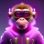 Placeholder: pixar style anamorphic cute cyberpunk monkey baby, smiling,gangsta gold neckless, full body, magenta puffer jacket, manila city backdrop, dramatic lighting, hyper realistic, unreal engine 5, 16k