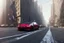 Placeholder: A Tesla 'Model Y' is parked, on 'Wall Street', in New York. (CINEMATIC, WIDE ANGLE LENS, PHOTO REAL)