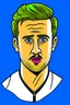 Placeholder: Harry Kane English football player cartoon 2d