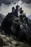 Placeholder: A purplish black fortress on a mountain painted by Karl Wiener