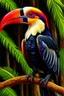 Placeholder: Hornbill bird full body, digital art, photo, illustration, digital painting,oil painting, smooth, sharp focus, highly detailed