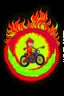 Placeholder: lorax on motorbike jumping through flaming hoop