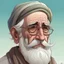 Placeholder: Draw a picture of a persian man in 2060 who is approximately 60 years old but not broken, and despite his age, he has well connected with technology and artificial intelligence.