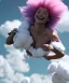 Placeholder: Ultra realistic speed clouds sky scene, wide angle view, sweet childs falling down, inflatable color clothing, free jumping flying, many trinkets, monster hair, hair monster, many jelly beans, balls, smile, happy, circus style, extreme, wind, clouds sea, 20,000 feet altitude, stratosphere, soft color, highly detailed, unreal engine 5, ray tracing, RTX, lumen lighting, ultra detail, volumetric lighting, 3d, finely drawn, high definition, high resolution.