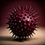 Placeholder: burgundy ball with big spikes and bones