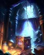 Placeholder: lightning dungeon chamber interior with treasure chests fantasy rpg art painterly