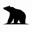 Placeholder: silhouette of a bear, letterpress style, minimalistic high contrast pencil art